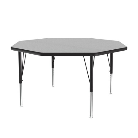 Correll 48" Octagon Shaped Classroom Activity Table, Adjustable Height, Gray Granite Durable High Pressure Laminate, School Furniture (A48-OCT-15)
